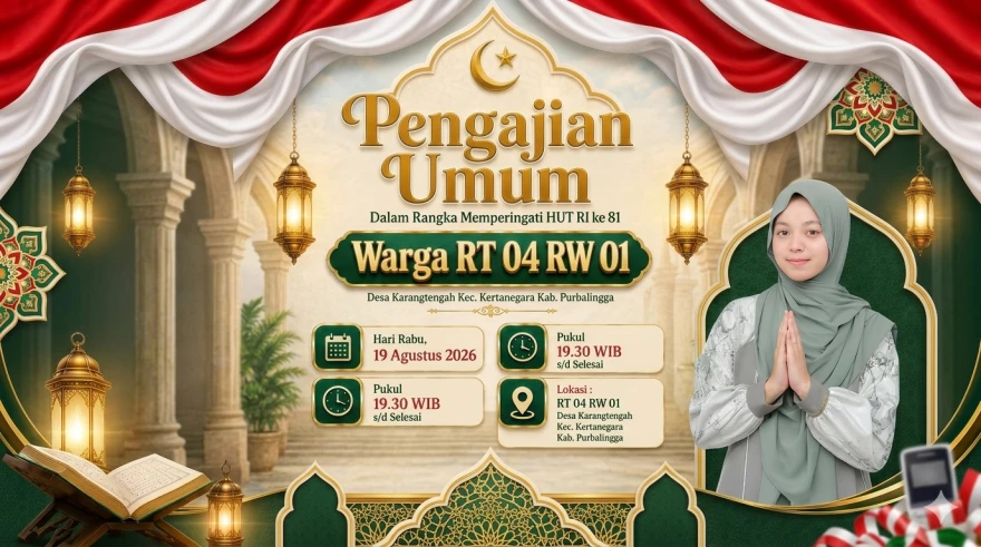 Peringati HUT RI ke-81, Warga RT 04 RW 01 Desa Karangtengah Gelar Pengajian Umum Bersama Ustadzah Khulwi Aksi Indosiar