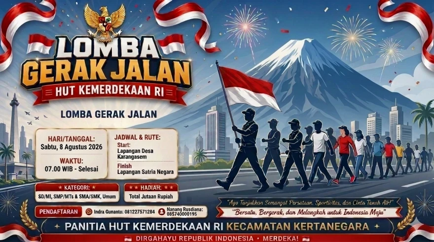 Semarakkan HUT RI, Kecamatan Kertanegara Gelar Lomba Gerak Jalan Tingkat Kecamatan