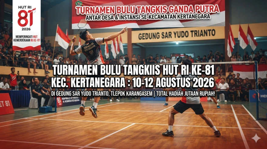 Sambut HUT RI ke-81, Kecamatan Kertanegara Gelar Turnamen Bulu Tangkis Ganda Putra Antar Desa dan Instansi